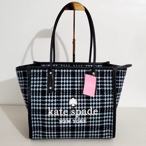 NWT Kate Spade Ella Tweed Fabric Logo Tote Bag